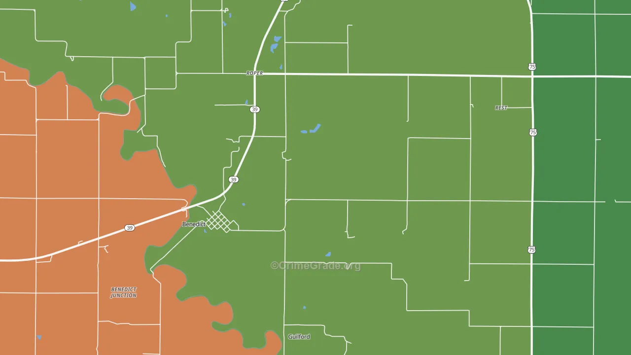 66714, KS Map of Theft Rates