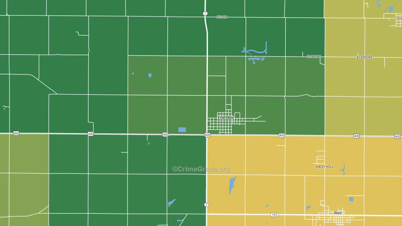 66724, KS Map of Theft Rates