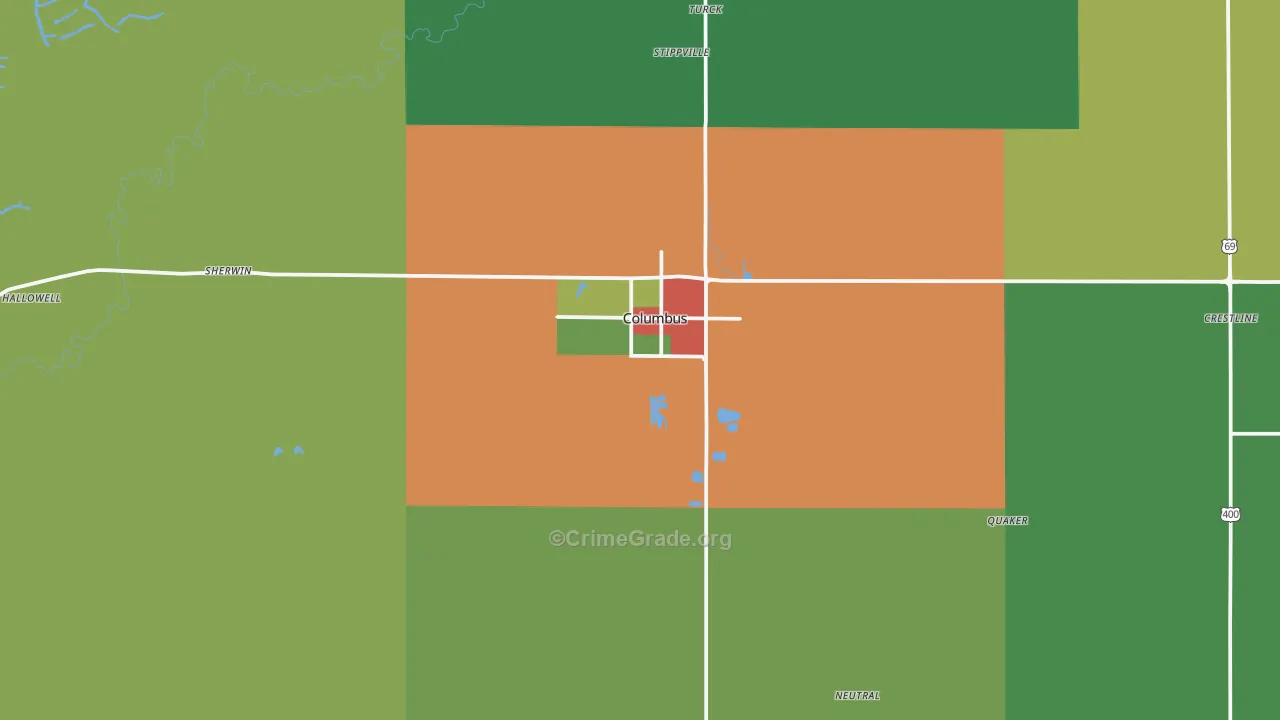 66725, KS Map of Theft Rates