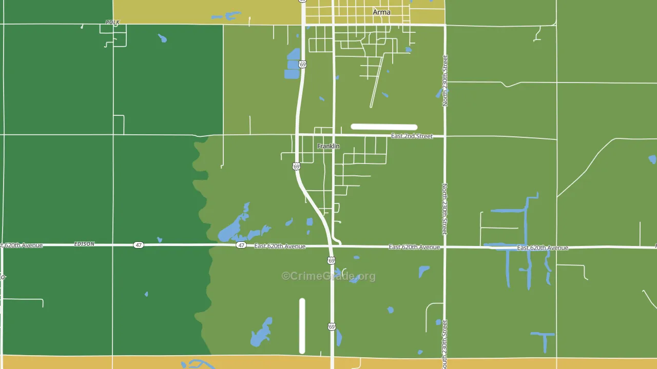 66735, KS Map of Theft Rates