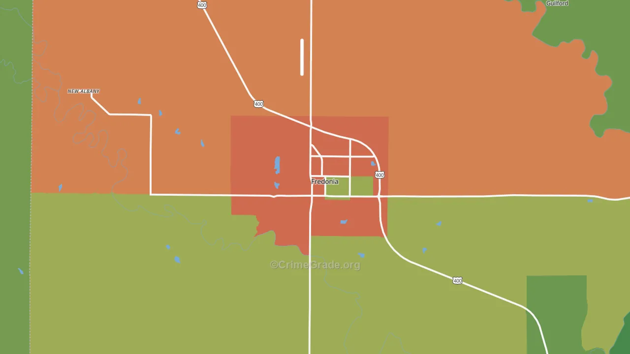 66736, KS Map of Theft Rates