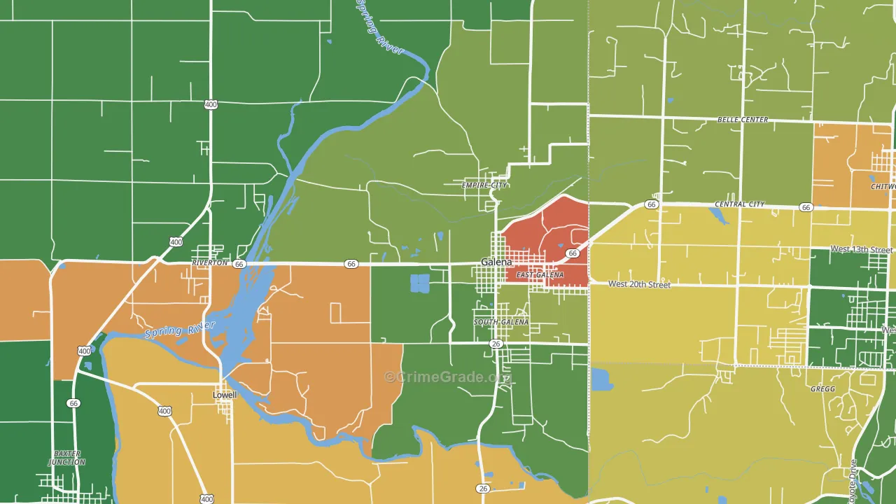 66739, KS Map of Theft Rates
