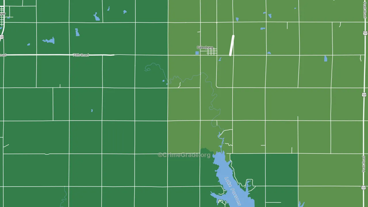 66740, KS Map of Theft Rates