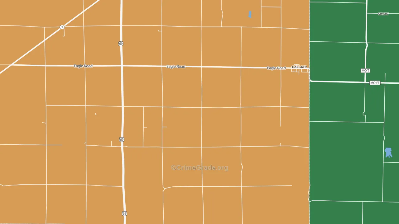 66741, KS Map of Theft Rates