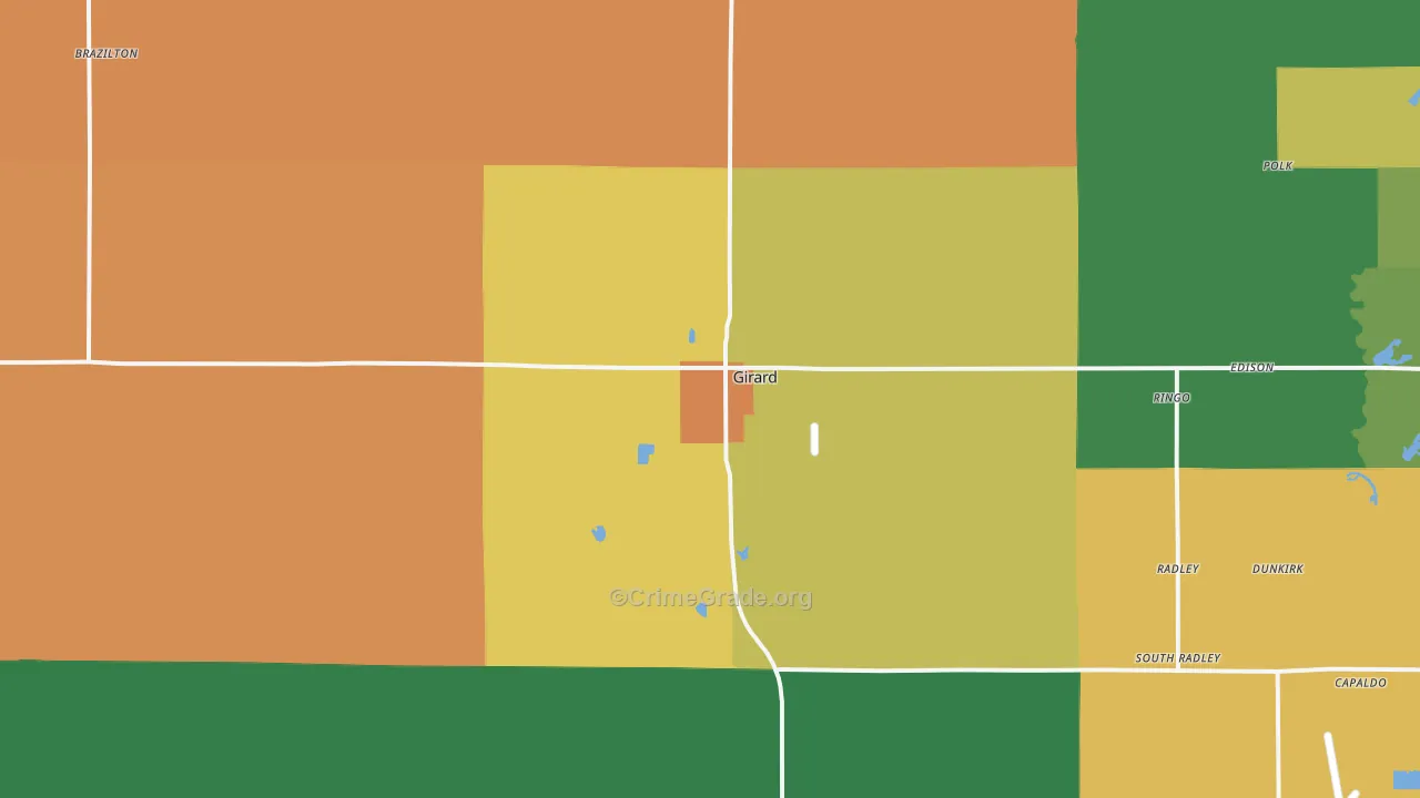 66743, KS Map of Theft Rates