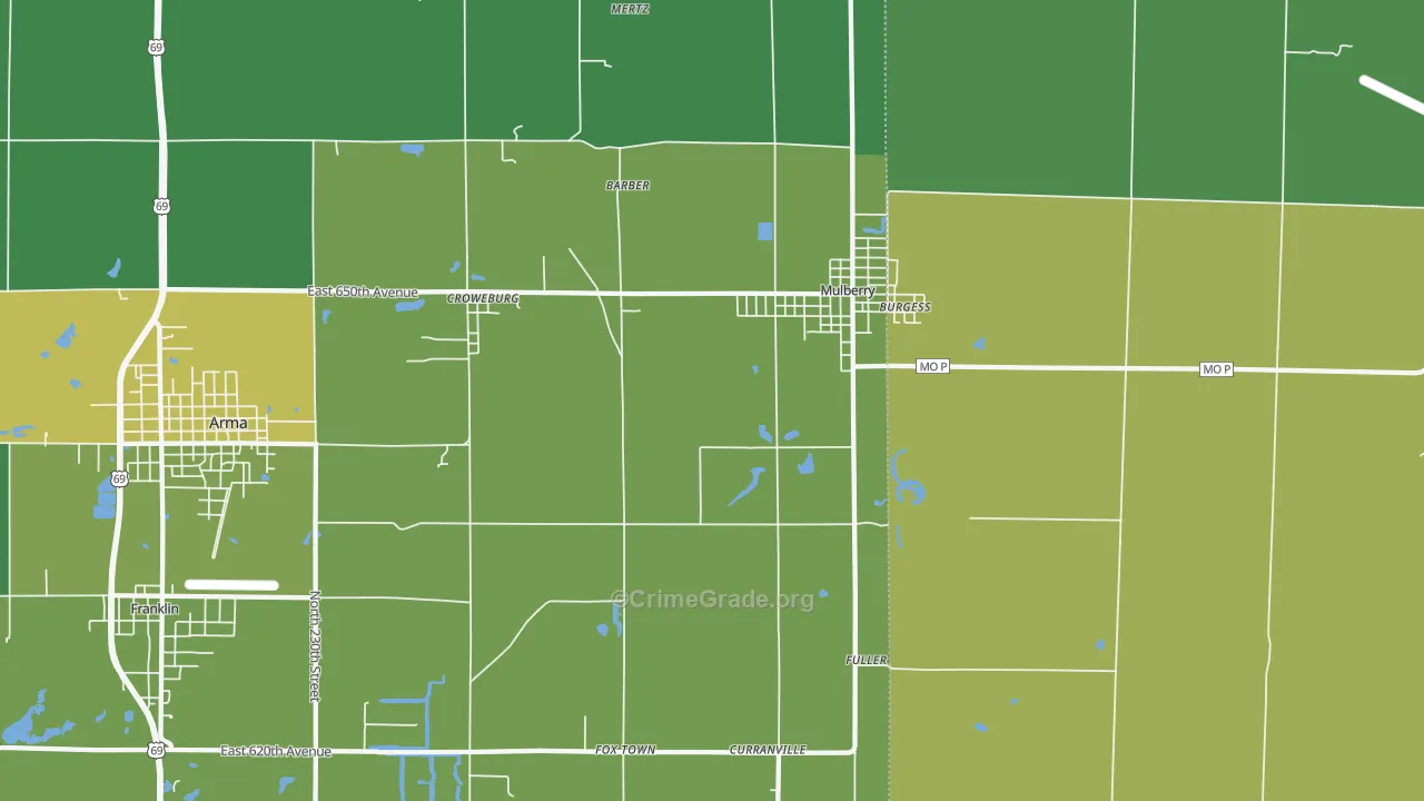 66756, KS Map of Theft Rates