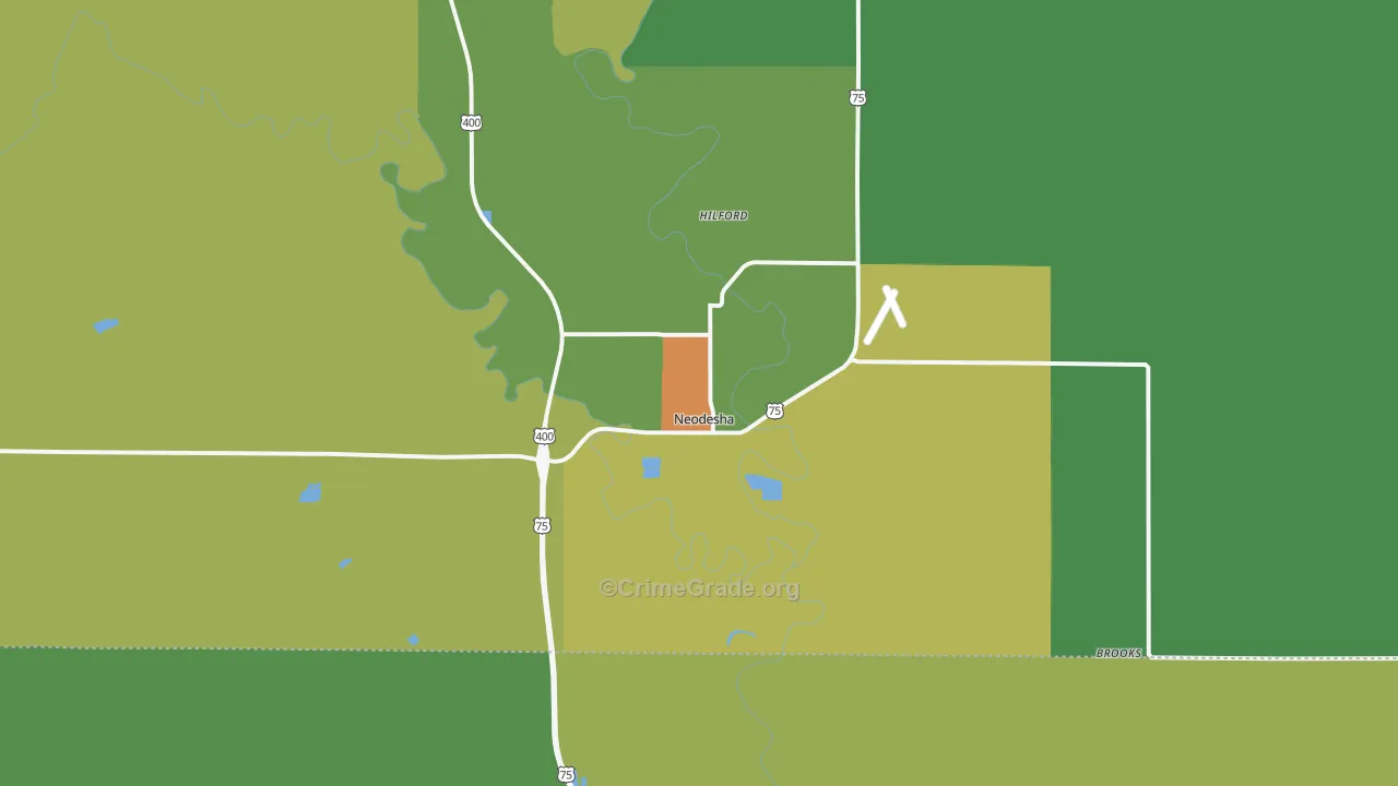 66757, KS Map of Theft Rates
