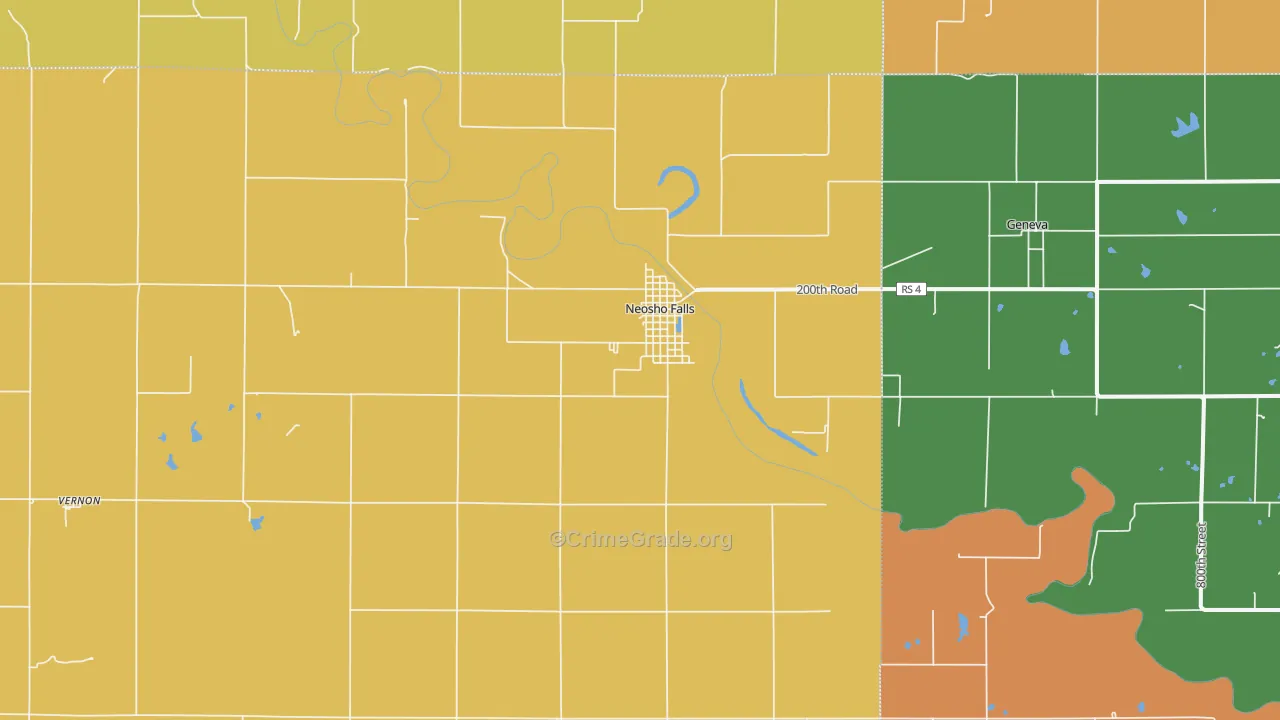66758, KS Map of Theft Rates
