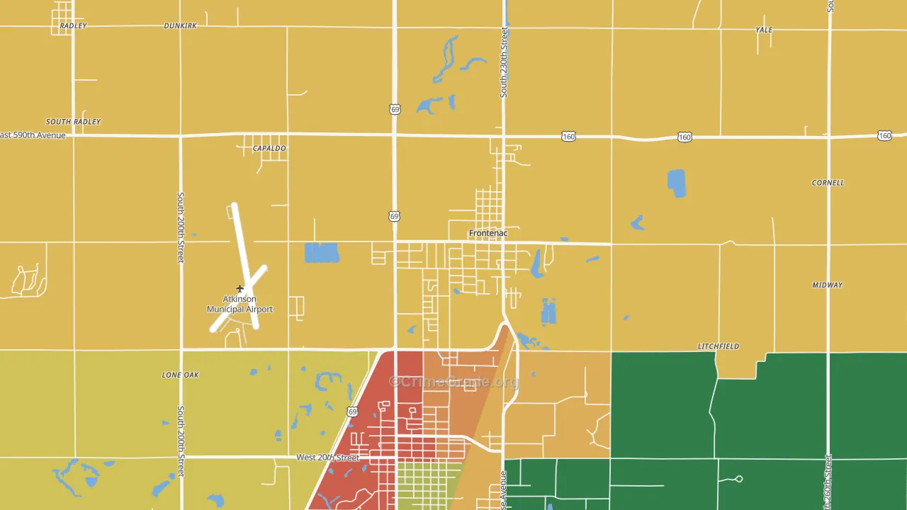 66763, KS Map of Theft Rates