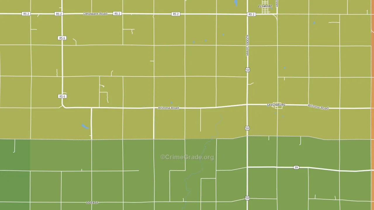 66772, KS Map of Theft Rates