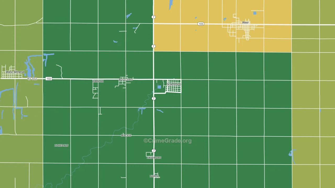 66773, KS Map of Theft Rates