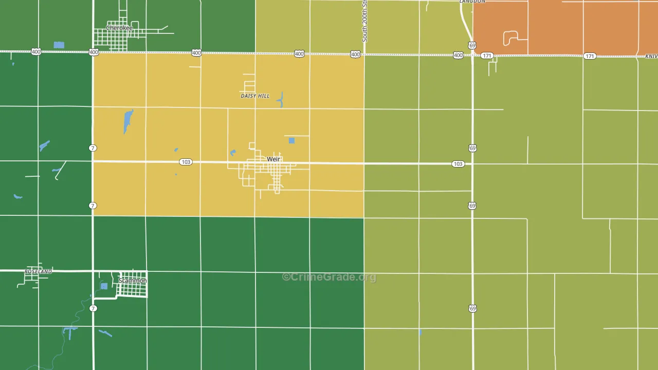 66781, KS Map of Theft Rates