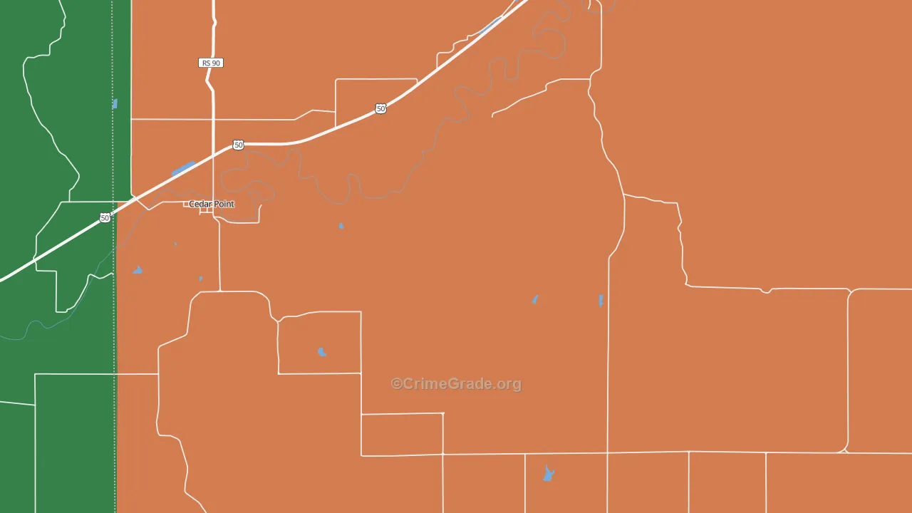 66843, KS Map of Theft Rates
