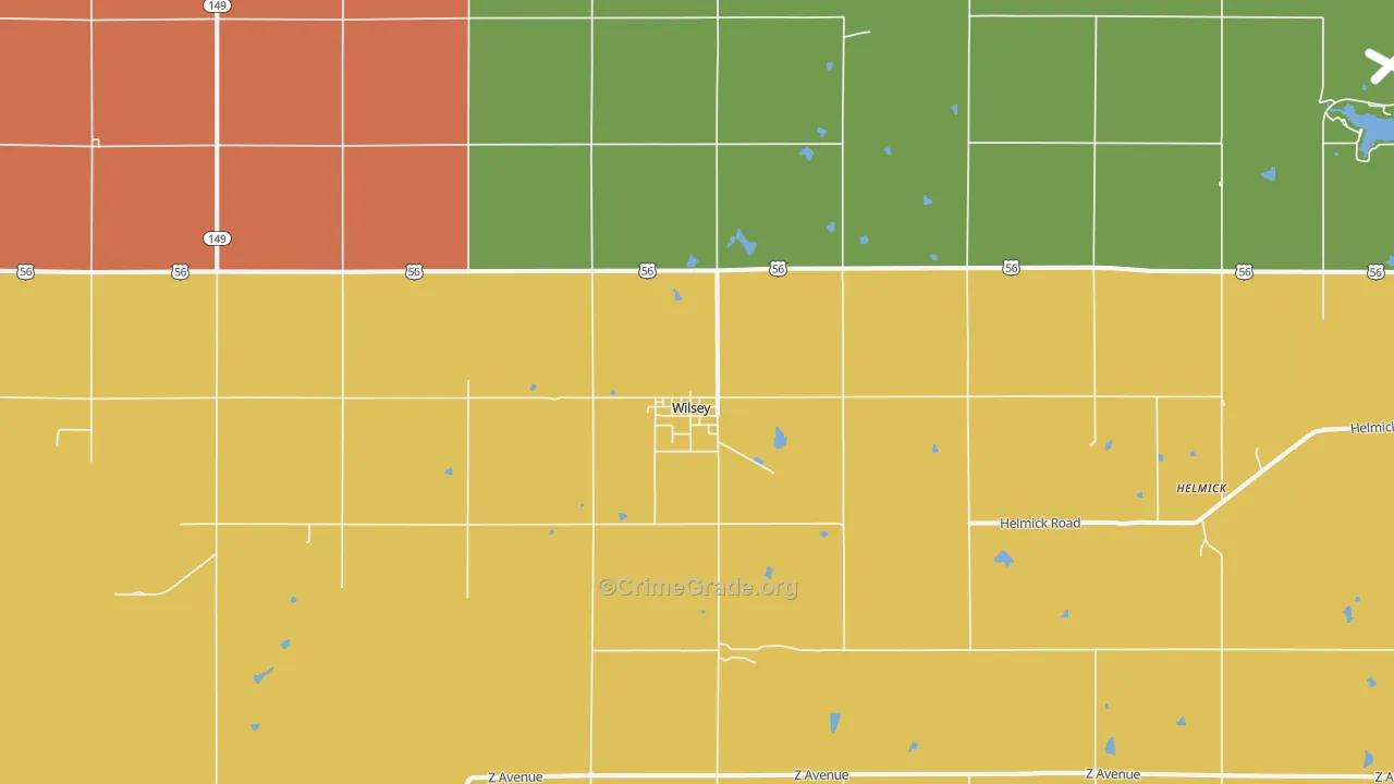 66873, KS Map of Theft Rates