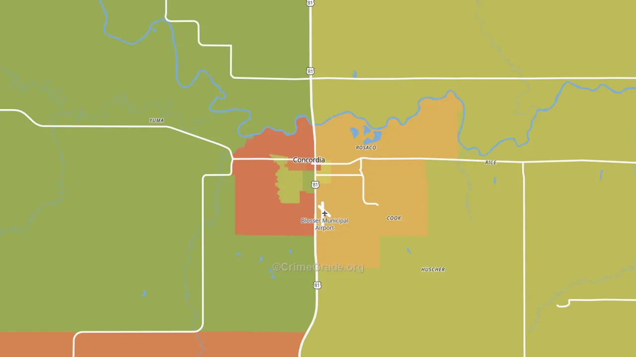 66901, KS Map of Theft Rates