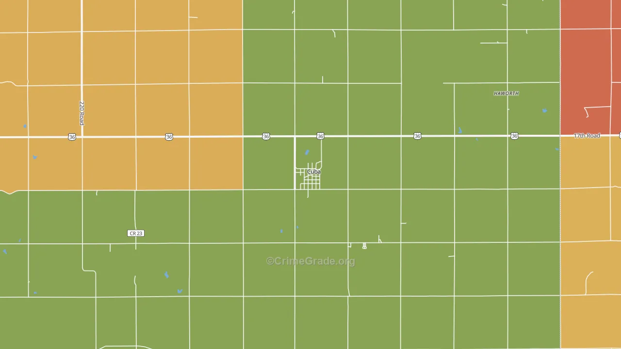 66940, KS Map of Theft Rates