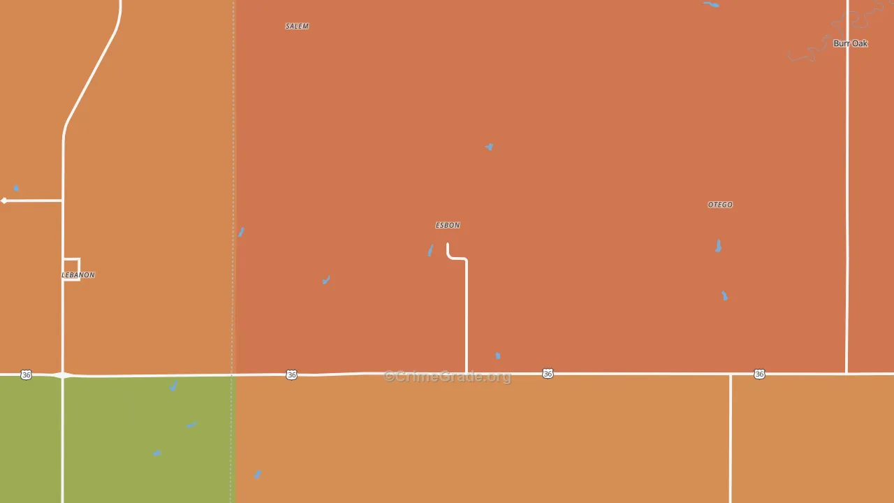 66941, KS Map of Theft Rates