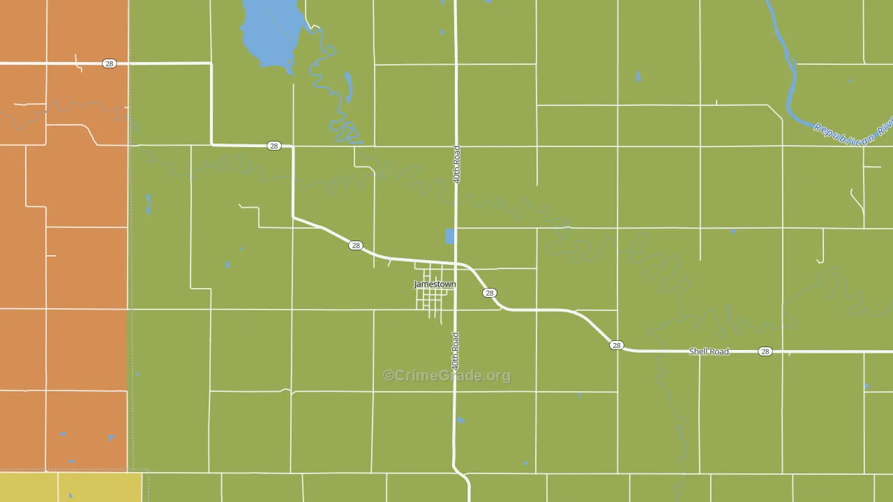 66948, KS Map of Theft Rates
