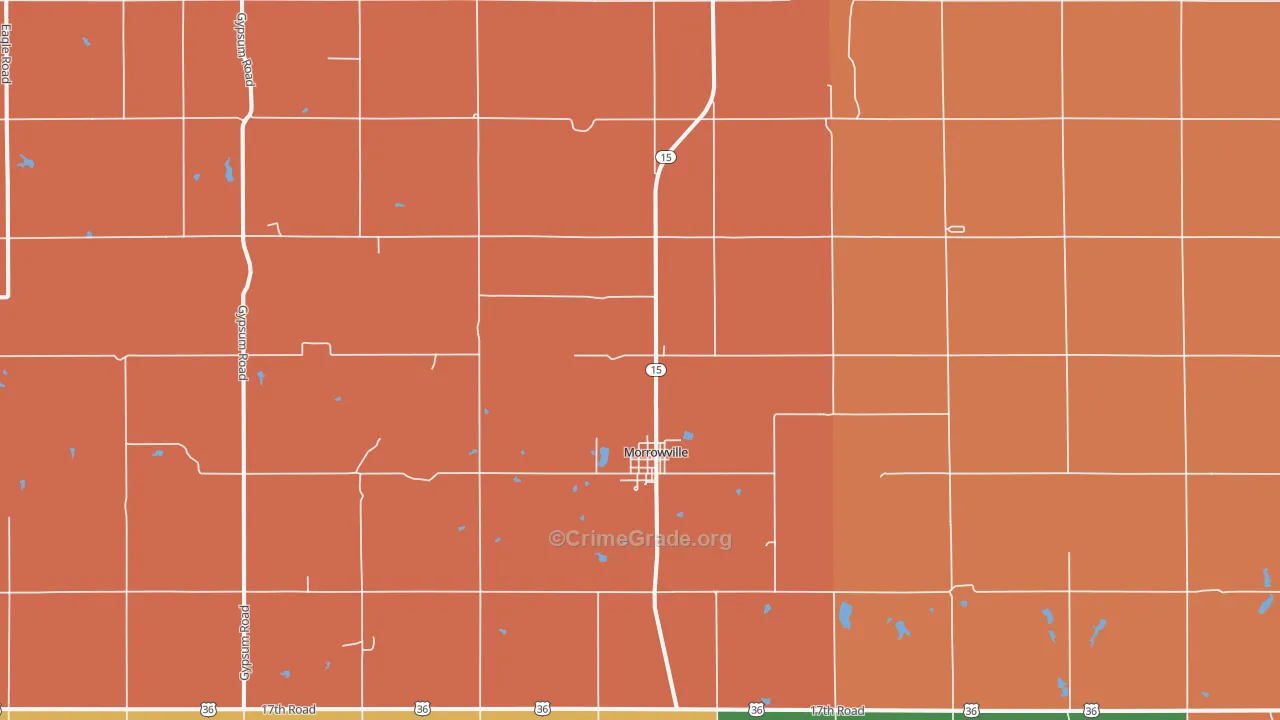 66958, KS Map of Theft Rates