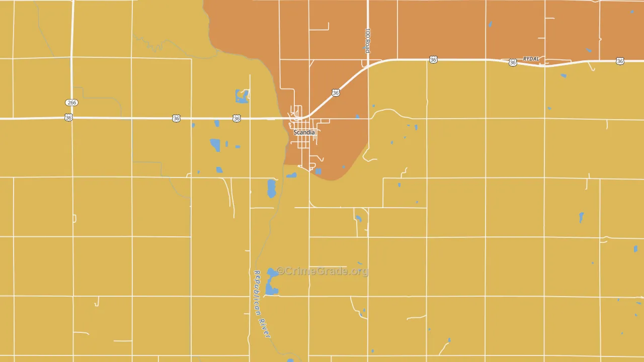 66966, KS Map of Theft Rates