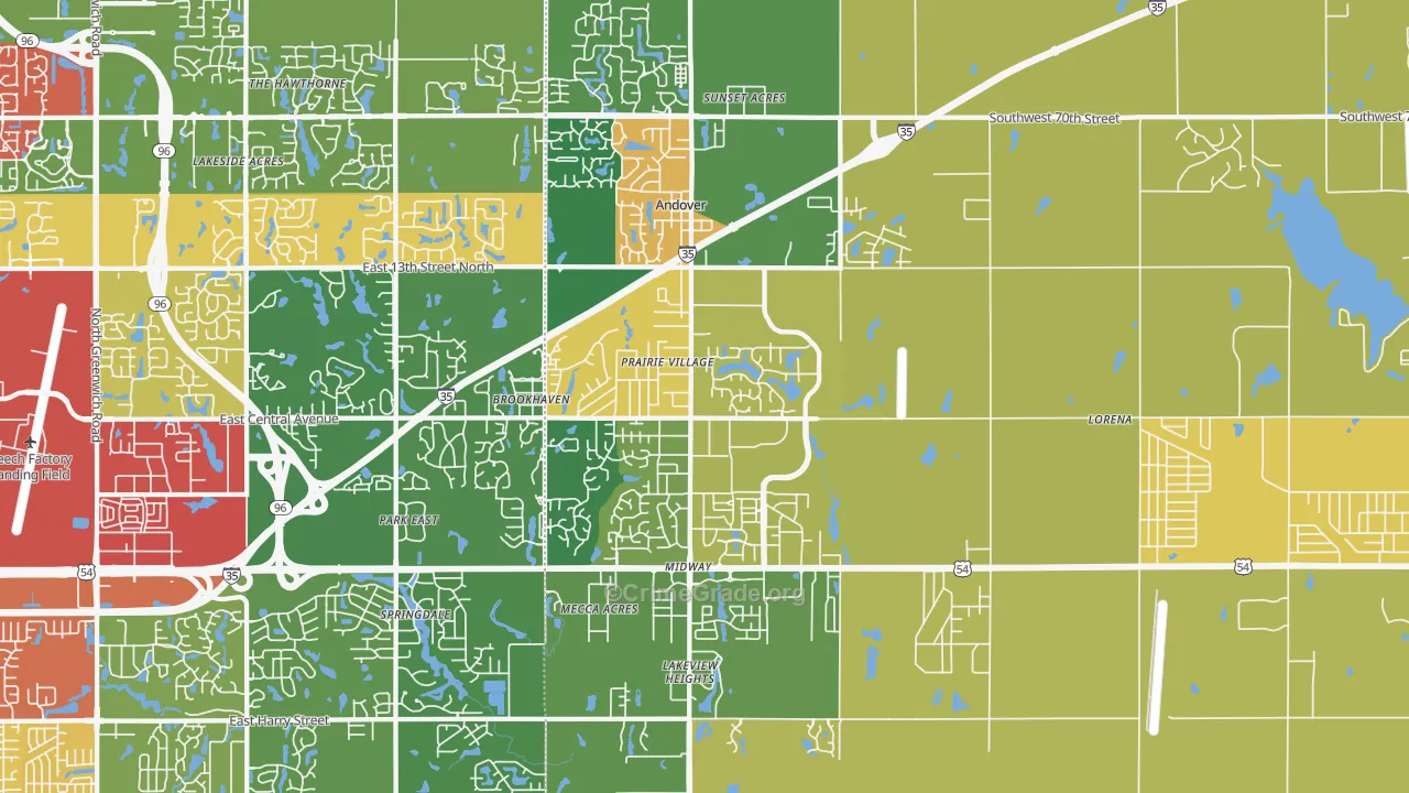 67002, KS Map of Theft Rates