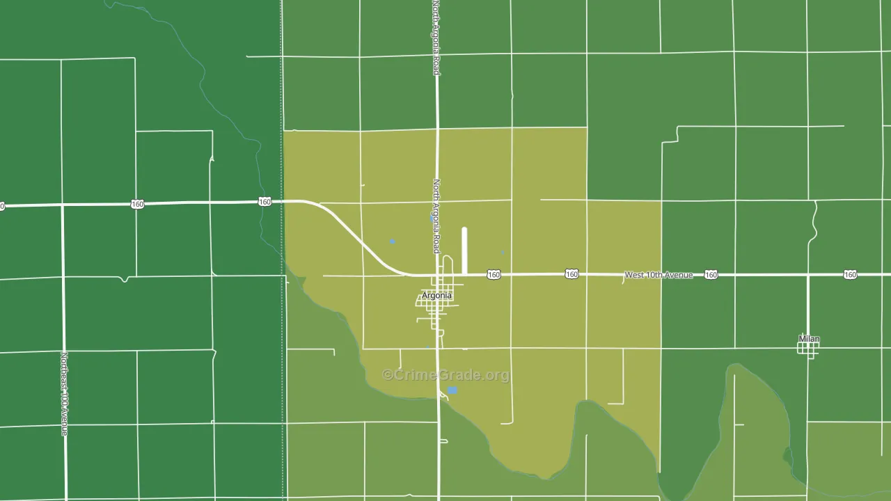 67004, KS Map of Theft Rates