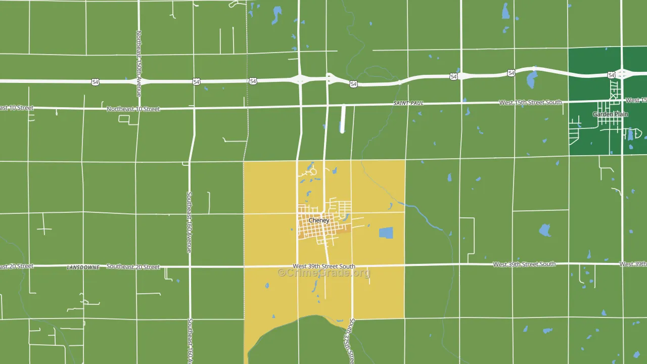 67025, KS Map of Theft Rates