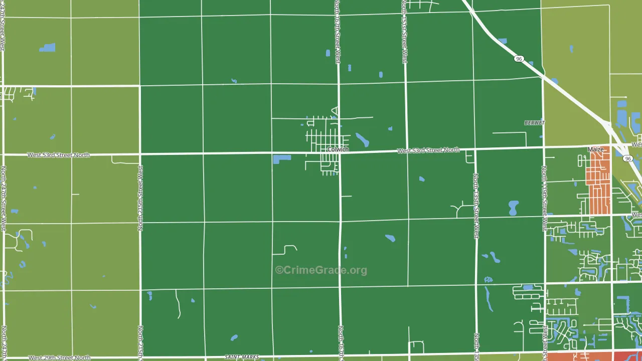 67030, KS Map of Theft Rates