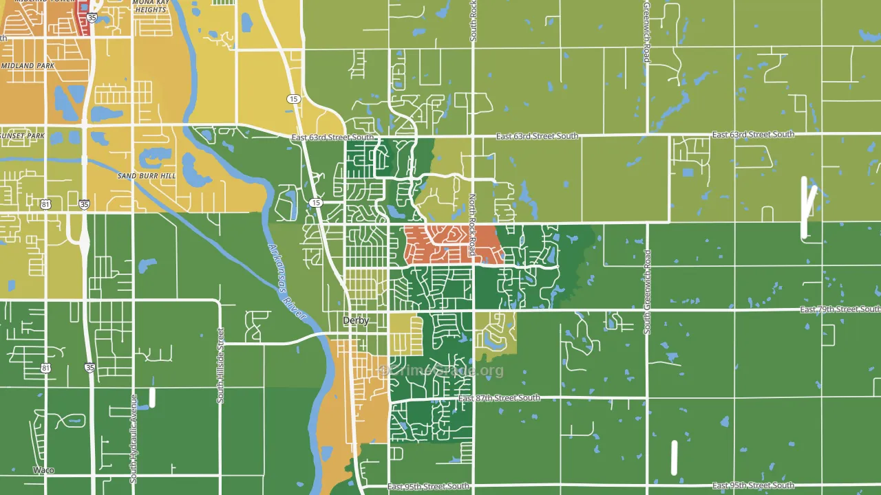 67037, KS Map of Theft Rates
