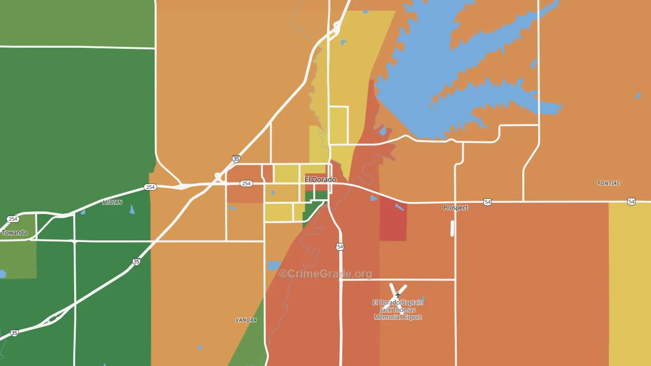 67042, KS Map of Theft Rates