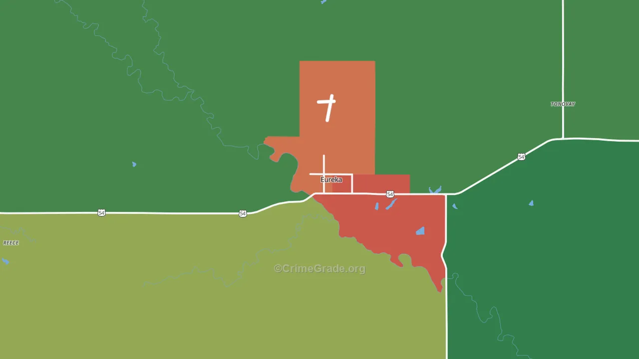 67045, KS Map of Theft Rates