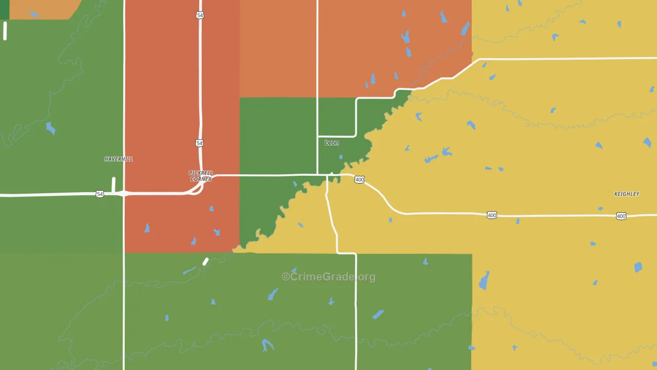 67074, KS Map of Theft Rates