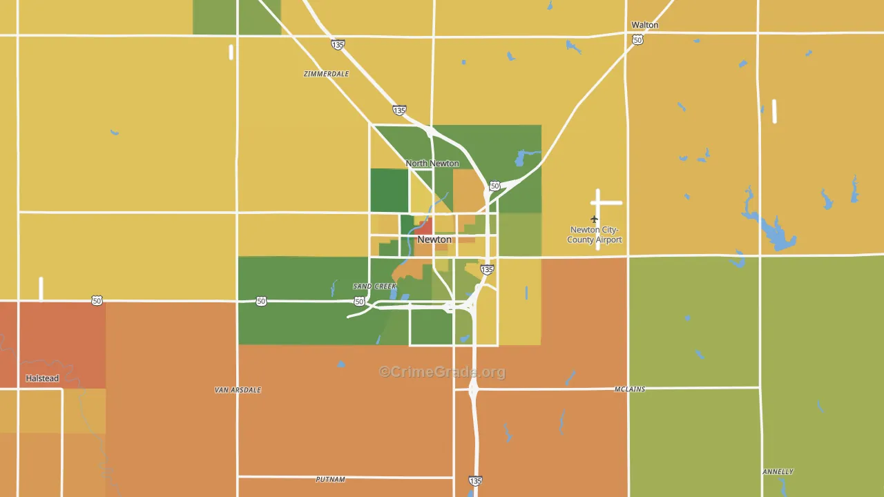 67114, KS Map of Theft Rates
