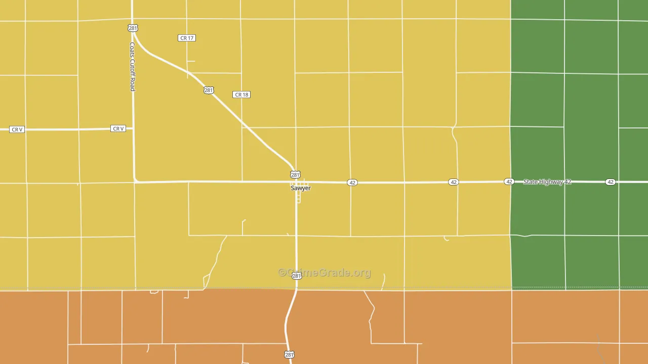 67134, KS Map of Theft Rates