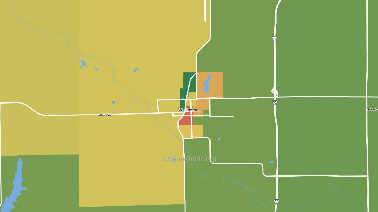 67152, KS Map of Theft Rates
