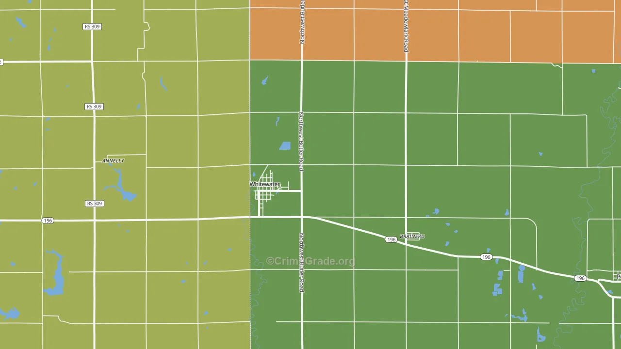 67154, KS Map of Theft Rates