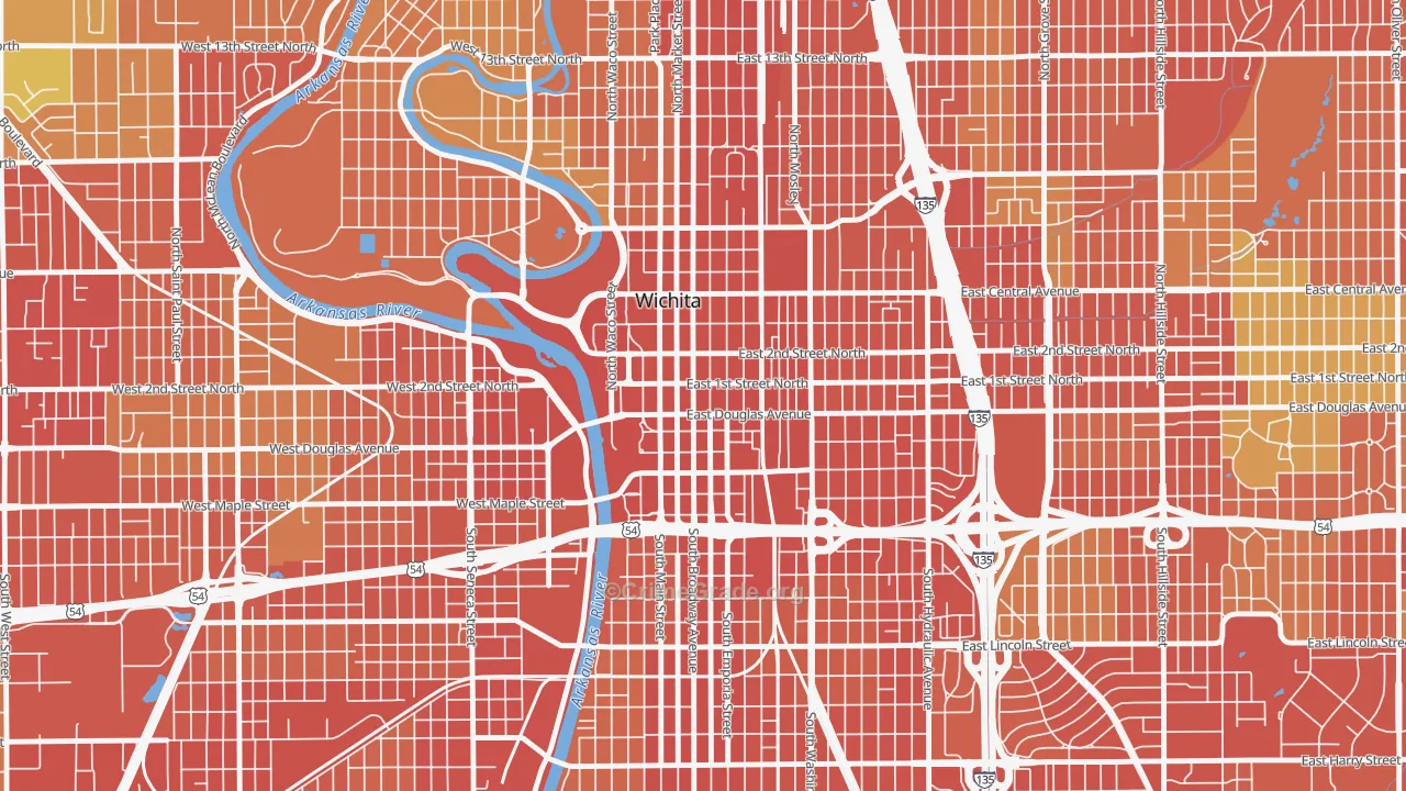 67202, KS Map of Theft Rates