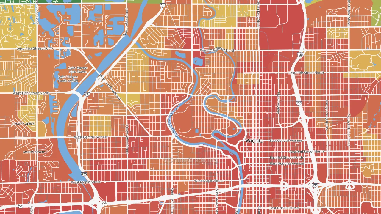 67203, KS Map of Theft Rates