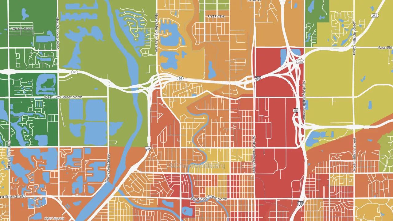 67204, KS Map of Theft Rates
