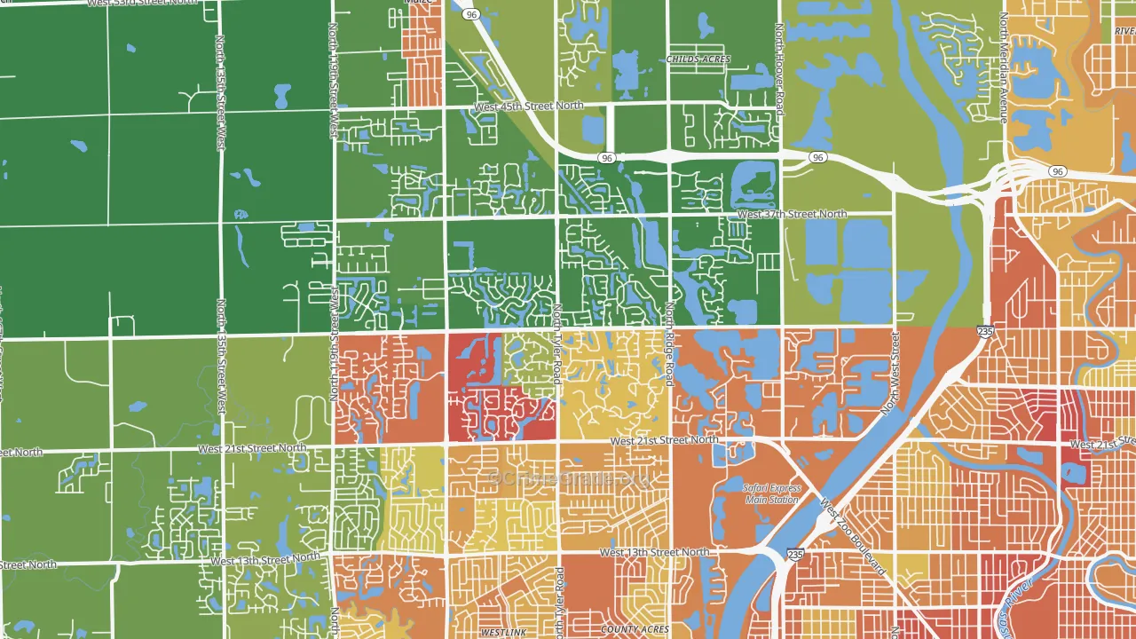 67205, KS Map of Theft Rates