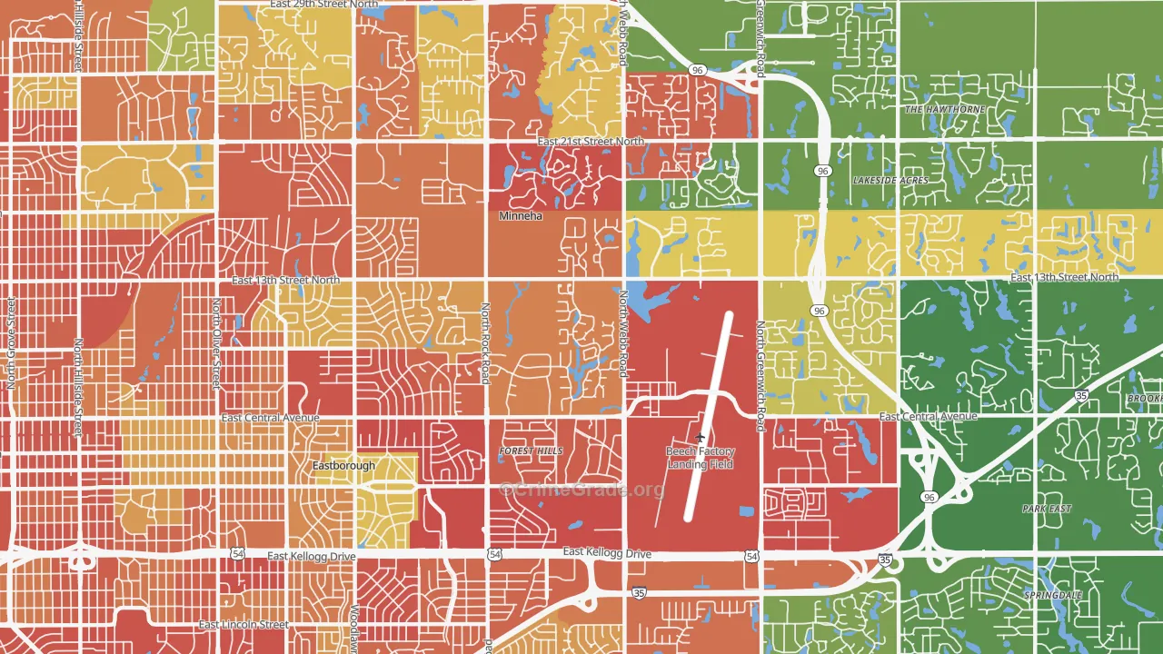 67206, KS Map of Theft Rates