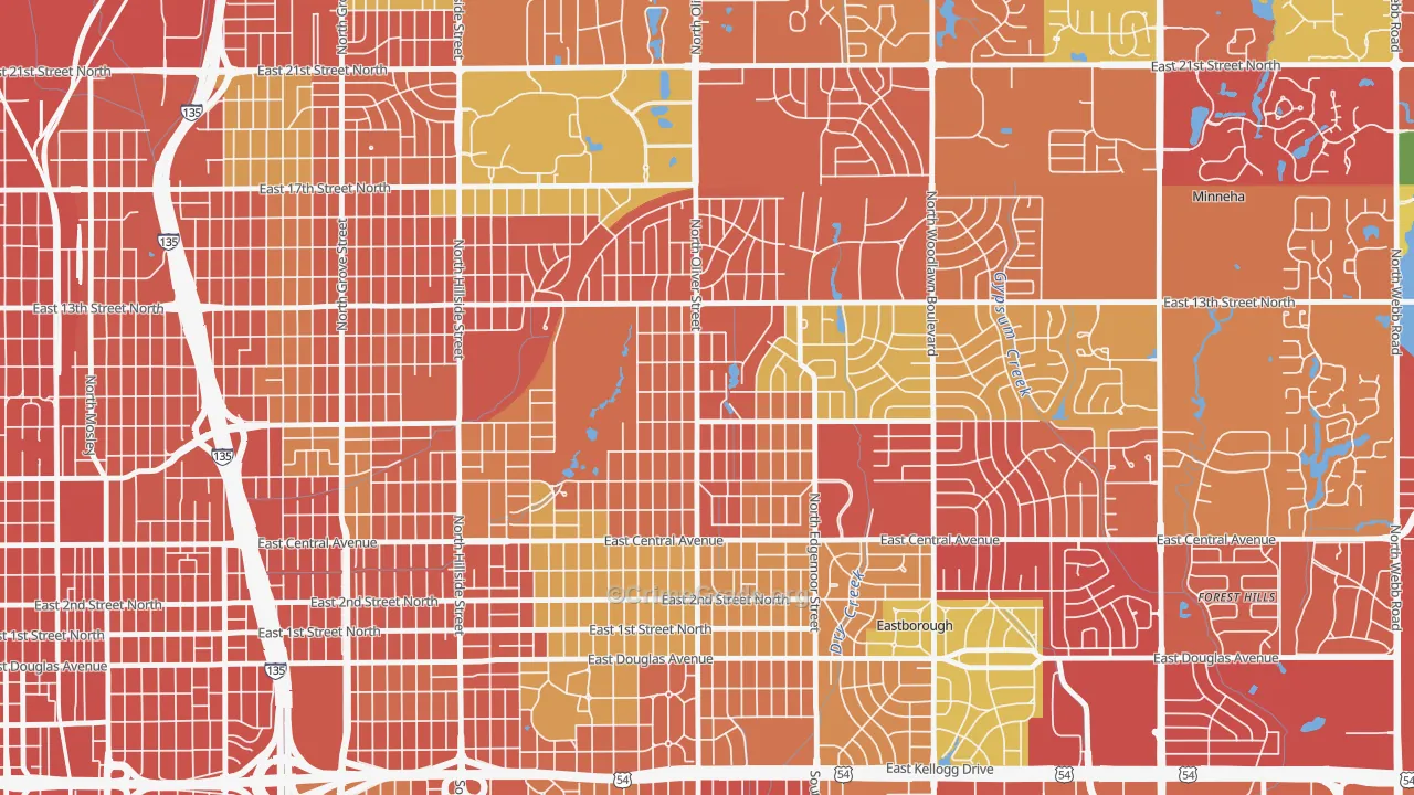 67208, KS Map of Theft Rates