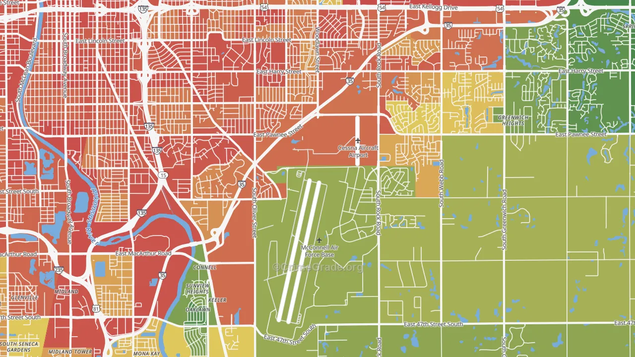 67210, KS Map of Theft Rates