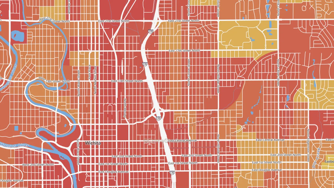 67214, KS Map of Theft Rates
