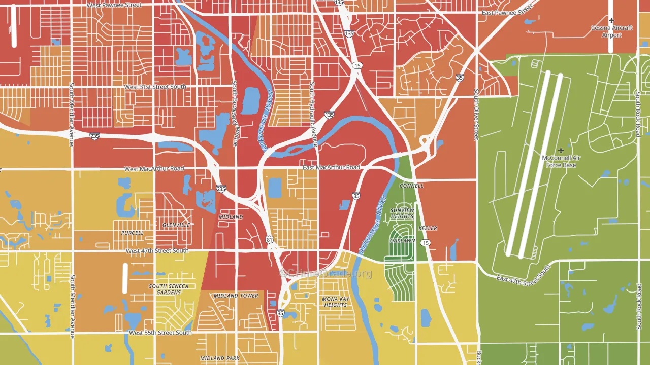 67216, KS Map of Theft Rates