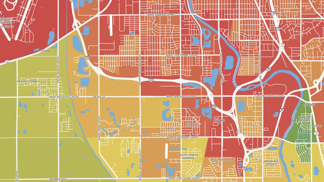 67217, KS Map of Theft Rates