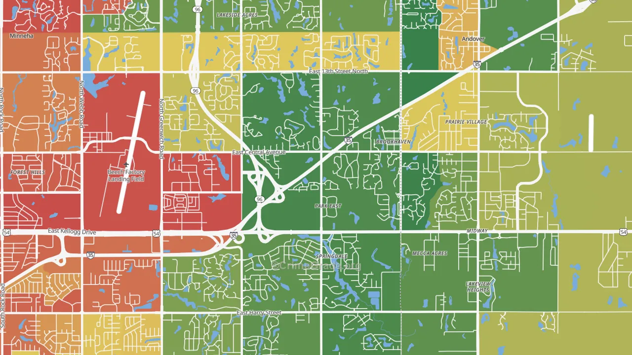 67230, KS Map of Theft Rates