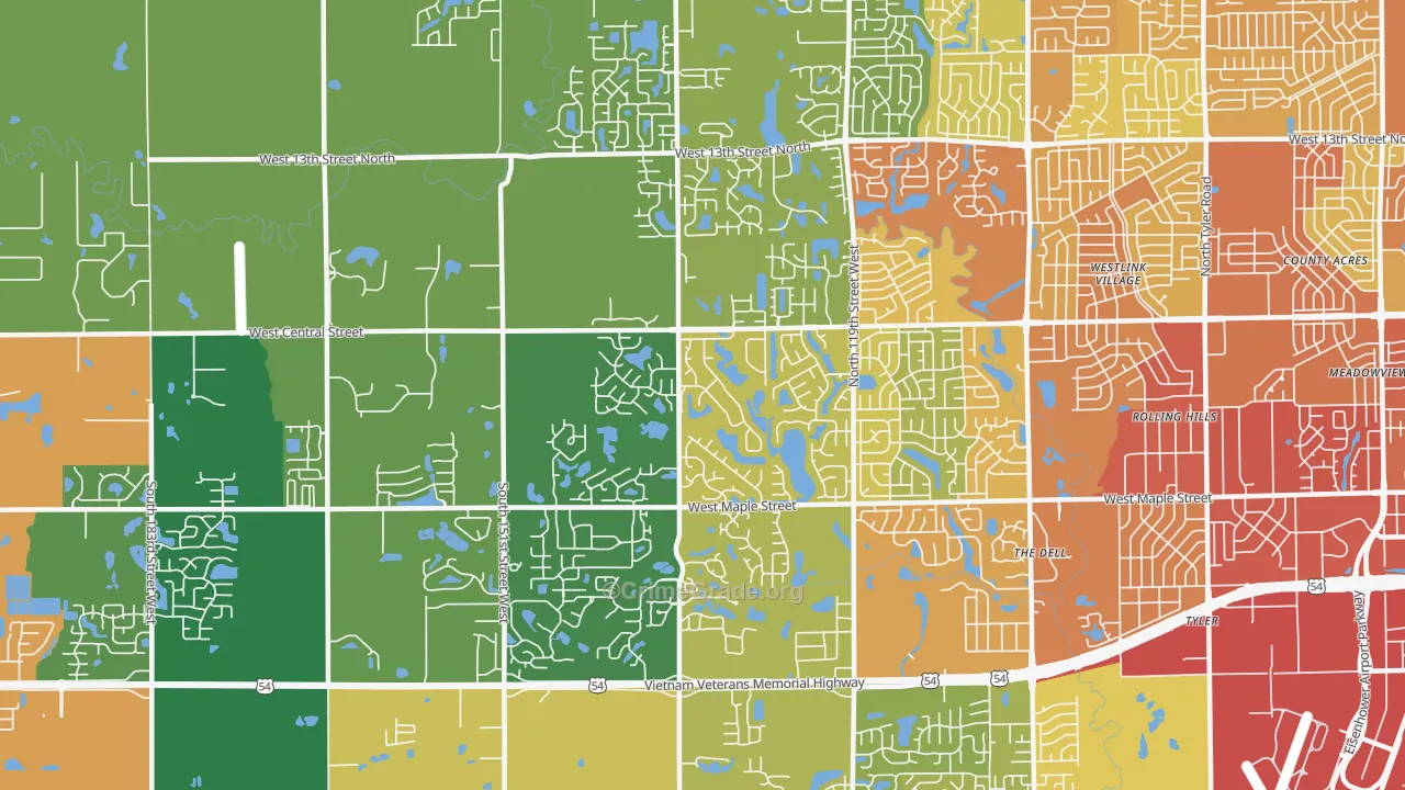 67235, KS Map of Theft Rates