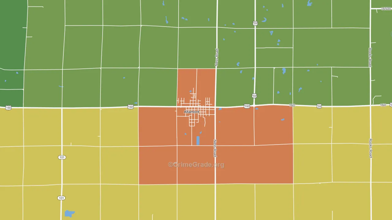 67330, KS Map of Theft Rates