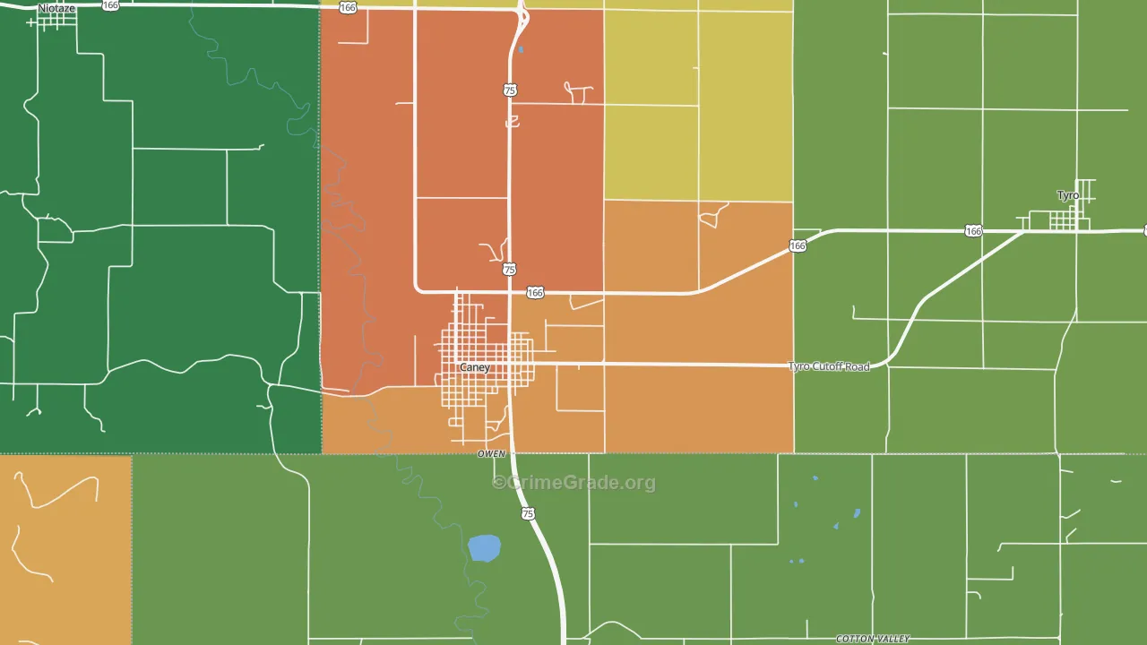 67333, KS Map of Theft Rates